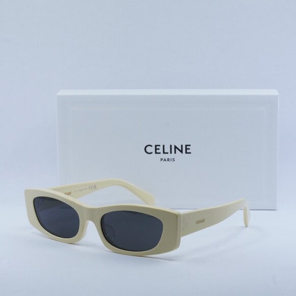 Celine CL40245U 39A Rectangle Sunglasses - Shiny Butter/Smoke - Picture 1 of 13